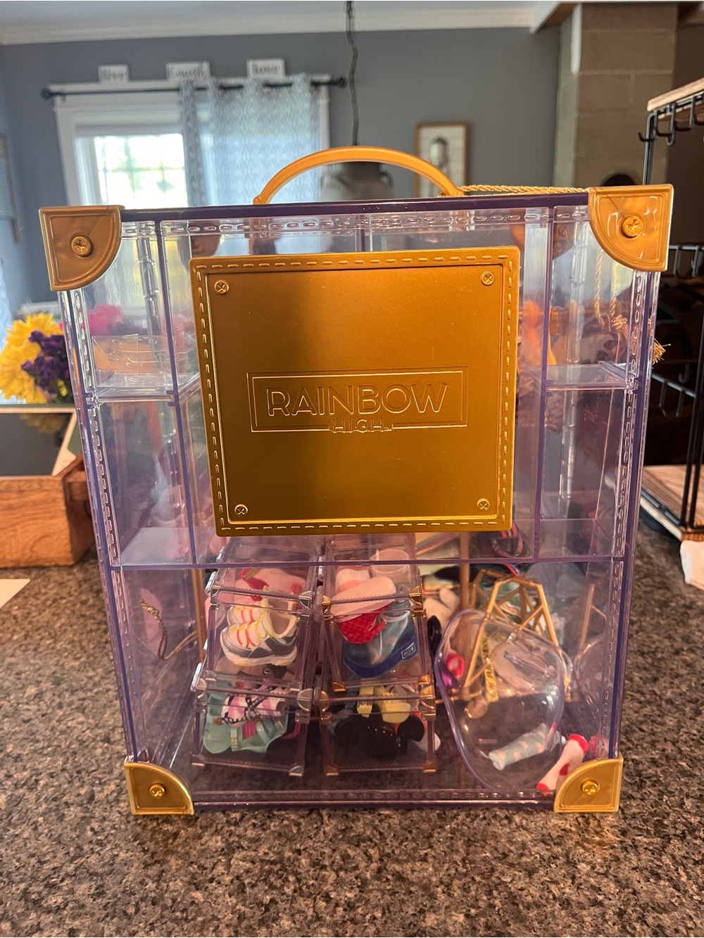 Rainbow High Clear and Gold Accessory Organizer Case